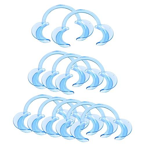 Vicloon 10 Pezzi Dental C Forma di Plastica Guanciata di Plastica, Apri Bocca Divaricatore Guancia Trasparente, Dental Opener Strumenti Dentali Sbiancamento dei Denti per il Boccaglio (Blu)