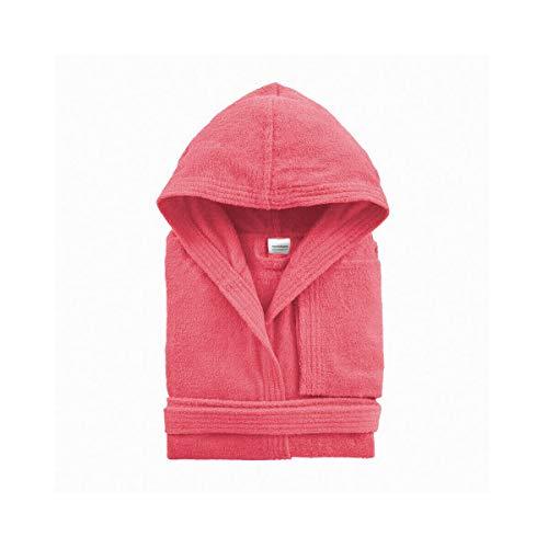 Morbidissimi Accappatoio Junior in Spugna Con Cappuccio, Cinturino e 2 Tasche, Accappatoi Ragazzi, Bambino e Bambina in Spugna Morbida 400 gr/mq 100% Puro Cotone V821 (Accappatoio Fucsia, 8-10 anni)