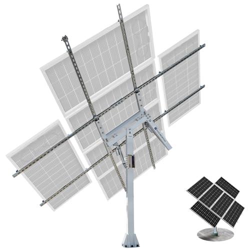 ECO-WORTHY Supporto Pannello Solare a Due Assi con Sistemi di Tracciamento (Aumento del 40% Della Potenza) con Controller Tracker, Ideale per Diversi Pannelli Solari, per Giardini/Fattoria/Field