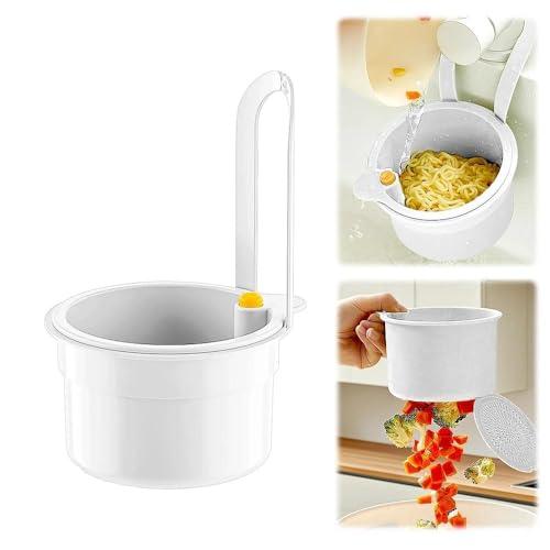 Zikenis Cestello di scarico in plastica,filtro di scarico multifunzione,adatto alla maggior parte dei rubinetti standard,per il lavaggio e lo stoccaggio in cucina (Bianco)