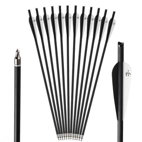 S F Bulloni per Balestra Frecce per Balestra Tiro con L'Arco in Carbonio per Caccia e tiro al Bersaglio (Confezione da 12)