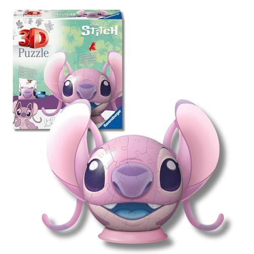Ravensburger - Puzzle 3d Disney: Angel | Puzzle 3d Bambini 6 Anni O Più | Regalo Stitch Bambina E Bambino 77 Pezzi | Giochi Bambini 6 Anni Con Le Orecchie