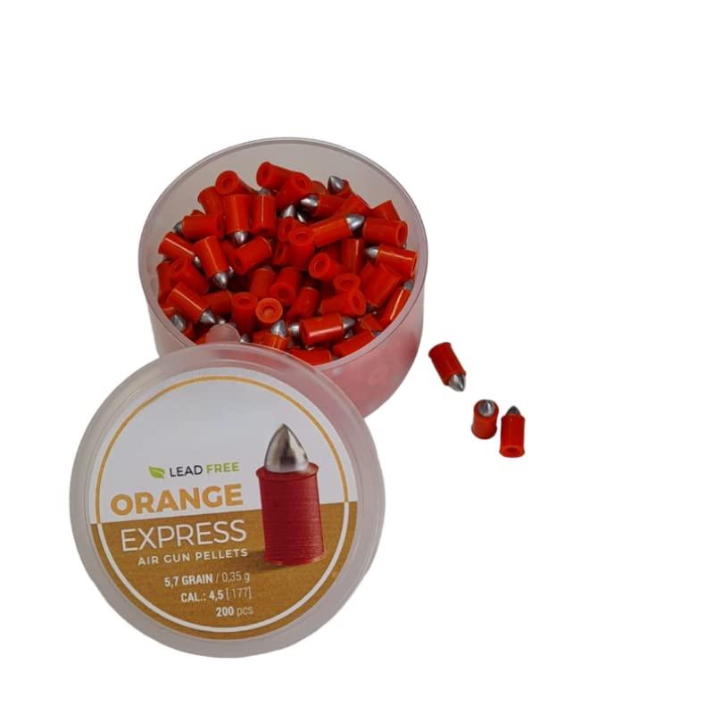 Armeriaonline Orange Express 200 Pallini 4,5mm 45mm per Pistola Carabina Aria Compressa Gas CO2
