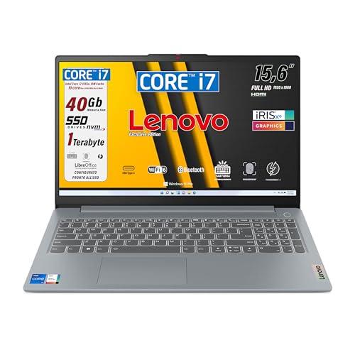 Lenovo, pc portatile Notebook, i7 1255u 10Core, Ram 40 Gb, Display IPS FHD 15,6