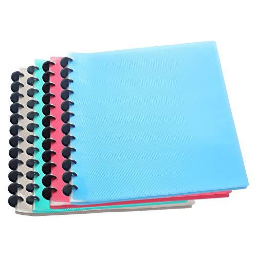 TUKA-i-AKUT 4pz A4 PP Portalistino con Rilegatura Anelli, Buste Trasparenti, Per Presentazione e Archiviazione di Documenti, Libro di Presentazione a Spirale, Set di 4 in 4 colori, TKD8029 bunt