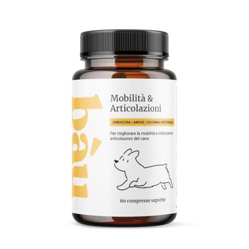 bàu Cosmesi Integratore Articolazioni Cane, Condroprotettori Cane, Migliora Mobilità e Rinforza Le Articolazioni con Cozza Verde, Condroitina e Glucosamina - 60 Compresse
