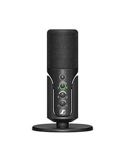 Sennheiser Profile Microfono USB con supporto da tavolo - Design Plug & Play, ideale per podcasting e streaming, capsula condensatore cardioide, cavo USB-C 1,2m - Nero (700065)