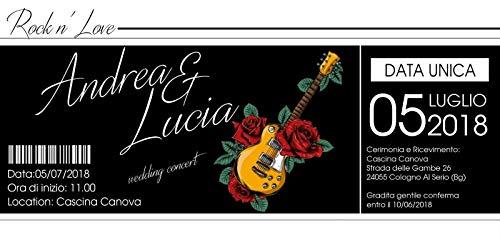 Partecipazioni matrimonio personalizzate - inviti nozze biglietto concerto 10 pz