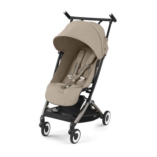 CYBEX Gold Passeggino Libelle con Cintura One-Pull, Per Bambini da 6 Mesi a 4 Anni Circa (Max. 22 kg), Ultraleggero (Solo 6 kg), Almond Beige (Beige con Telaio Tortora)