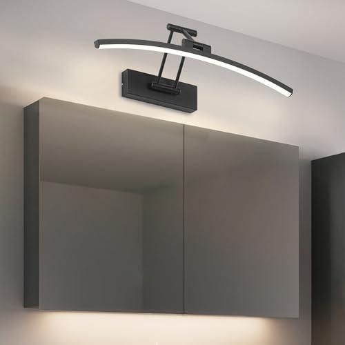 YHTlaeh LED Specchio Lampada 10W 720 Lumen Bagno Bianco Neutro 4000K IP44 Impermeabile No Flicker 230V (Nero, 40CM)