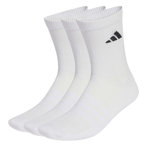 adidas Unisex - Adulto CUSHIONED SPORTSWEAR CREW SOCKS 3 PAIR PACK, white/white/black, 42-45