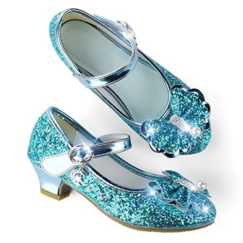 JerrisApparel Scarpe da Principessa per Ragazze Mary Janes Matrimonio Compleanno Festa (Blu, 27 EU)