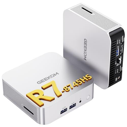GEEKOM A8 [Mini PC da Ufficio Premium] con AMD Ryzen 7 8745HS| 16GB DDR5 RAM(Memoria DDR Espandibile,Non LPDDR) e 1TB SSD| Windows 11 Pro| LAN 2.5G | USB4.0| 8K per Carichi di Lavoro Professionali