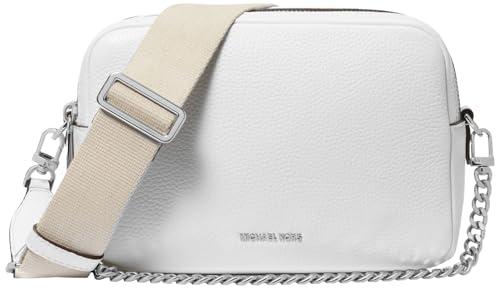Michael Kors Bryant - Borsa a tracolla per fotocamera, con doppia cerniera, misura media, Bianco ottico., taglia unica