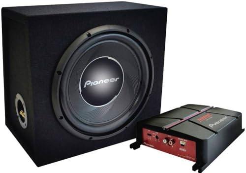 Pioneer GXT-3730B - pacchetto composto da subwoofer con alloggiamento da 30 cm e amplificatore a 2 canali collegabile a ponte, potenza massima 1400 W, 30 cm, membrana IMPP