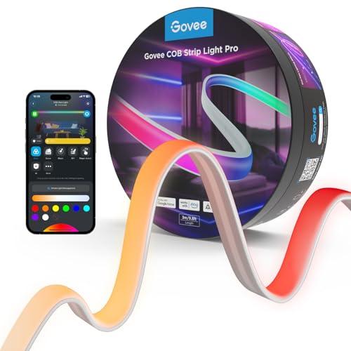 Govee COB Striscia LED Pro, Smart Strip Light Compatibile con Alexa, Google Assistant e Matter, Luce RGBICW con Banco Caldo, Striscia Luminosa che Cambia Colore per Camera da Letto, Armadio