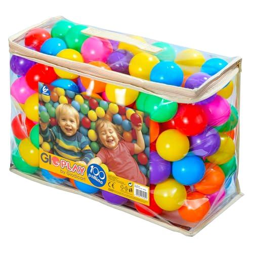 Palline Colorate per Piscina, Set da 100 Pezzi, con Sacca di Trasporto, Multicolore