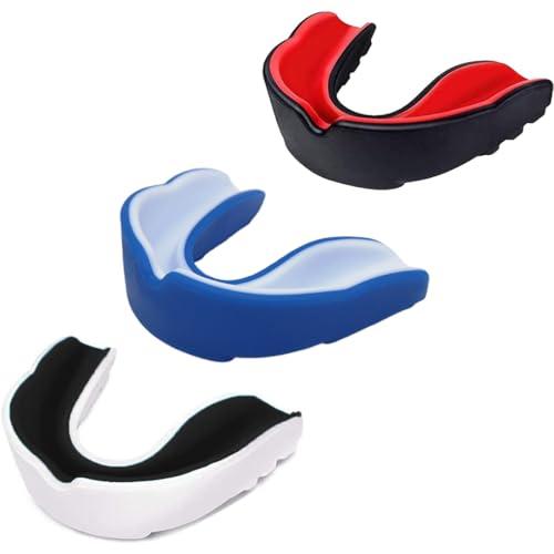 KEQAR 3 pezzi Paradenti sportivo premium, adatto a tutti gli sport di contatto completo, kickboxing, e per bambini junior