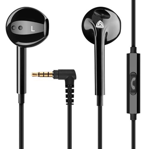LUDOS ZENITH Auricolari In-Ear Cuffie, Cuffiette con Filo e Microfono, 2 Anni di Garanzia, Cuffie Isolamento Acustico, Cuffiette Cellulare, Jack 3,5 mm per iPhone, iPad, Apple, Samsung, Huawei - Nero