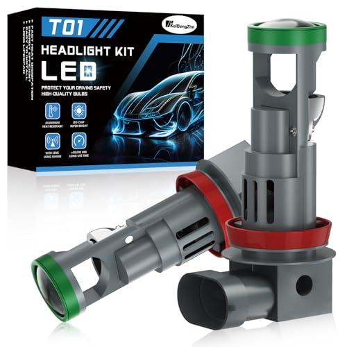 KaiDengZhe H11 LED Lampadina per Fari con Mini Lente Proiettore, 2 PZ 12V 80W 21000LM 800% più Luminosa Lampadina H11 LED, 6500K 1:1 Dimensioni H8 LED Lampadine per Fari Anteriori con Ventola