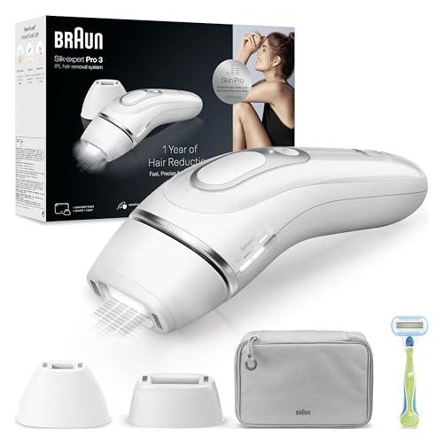 Braun Silk·expert Pro 3 Epilatore Luce Pulsata, Depilatore Corpo Donna, Alternativa All’Epilazione Laser Peli Donna, Epilazione a Casa, Con Custodia, Rasoio Venus, 2 Testine, Idea Regalo, PL3122