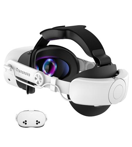 TRANSNOVO Cinturino per Testa Compatibile con Meta Quest 3S Accessori, Cinturino Elite con Batteria da 10000mAh e Regolazione Retrattile a Un Solo Pulsante, Maggiore Comfort e Tempo di Gioco Esteso