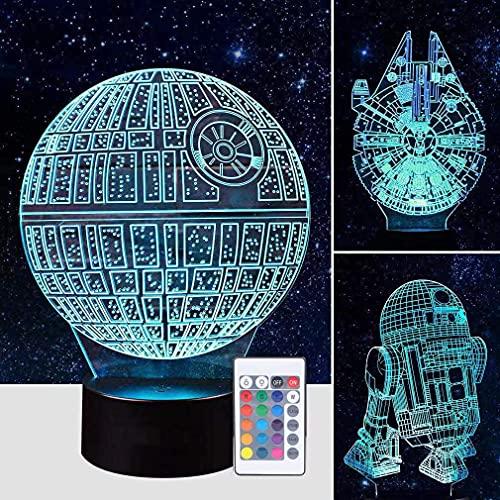 Lampada da illusione ottica 3D Lampada da notte a LED, Lampada da bambino per lampada da tavolo da scrivania 7 colori LED luci scultura d'arte con cavo USB e telecomando - regali perfetti