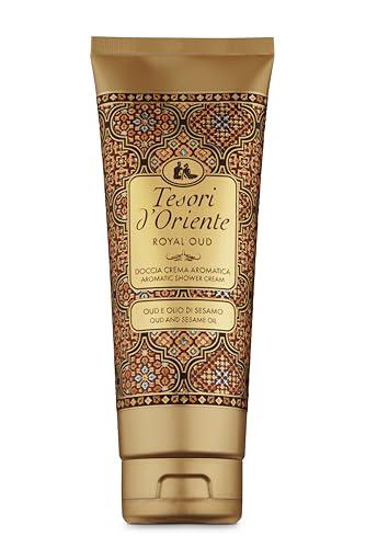 Tesori d'Oriente - Doccia Crema Royal Oud dalle Note Speziate, con Legno di Oud, Dona alla Pelle una Sensazione di Benessere Prolungato, 250ml