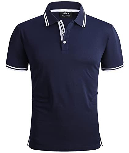 geeksport Polo Uomo Maglietta a Manica Corta Tennis Regular Fit Uomo Sport Asciugatura Rapida Traspirante Polo Shirt Estate Outdoor Golf Polo Shirt
