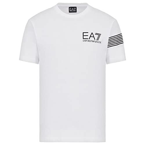 Emporio Armani Maglietta T-Shirt Uomo EA7 6KPT03 PJ3BZ1, Manica Corta, Girocollo, Veste Regolare (Bianco, L)