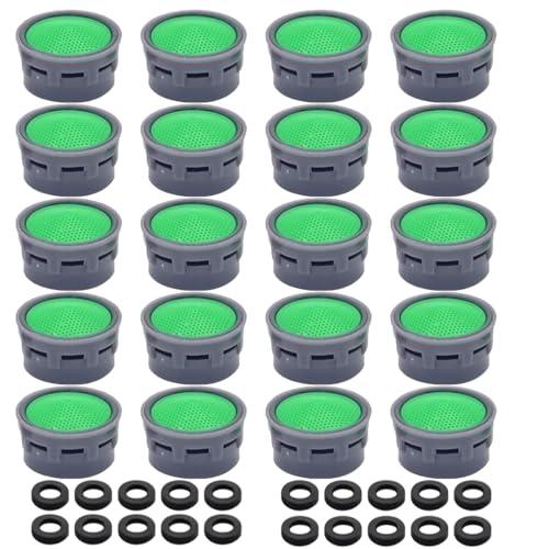 LMOGWL 20 pezzi Filtro rubinetto con 20 guarnizioni, aeratore rubinetto, spina filtro acqua del rubinetto, accessori bagno, parti di ricambio del rubinetto, adatto per bagni e cucine
