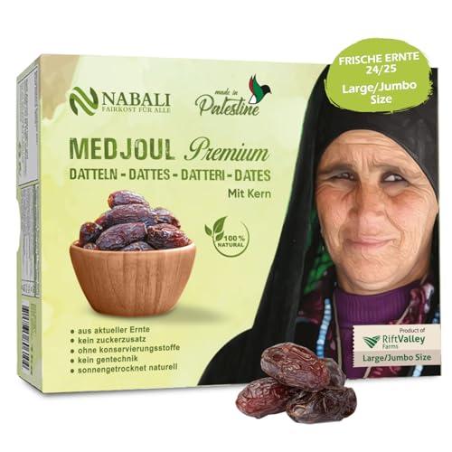 NABALI FAIRKOST datteri jumbo Medjool dalla Palestina I 100% aromatici naturale tradizionale freschi I senza conservanti I vegane I (1 kg)