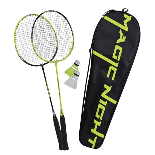 Talbot-Torro Set da Badminton Magic Night, 2 Racchette e 2 Volani Com Luce LED, per Giocare di Notte, in Una Borsa di qualità, 449405, Taglia Unica