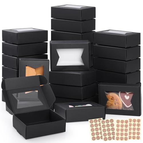 40pz Scatola Regalo Kraft,GeeRic 9.7*7*3CM Scatoline Regalo con Finestra Trasparente Vintage Imballaggio DIY Candele Sapone Biscotti Caramelle Gioielli Scatole Quadrate a Nozze Festa,Compleanno,Natale