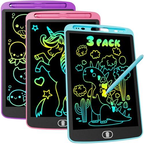 Electight Tavoletta Grafica Bambini, 3 Pacchi 10 Pollici Cancellabile LCD Lavagna Magica, Portatile Lavagnetta da Disegno, Regalo Giochi per Ragazzi e Ragazze 3 4 5 6 7 Anni