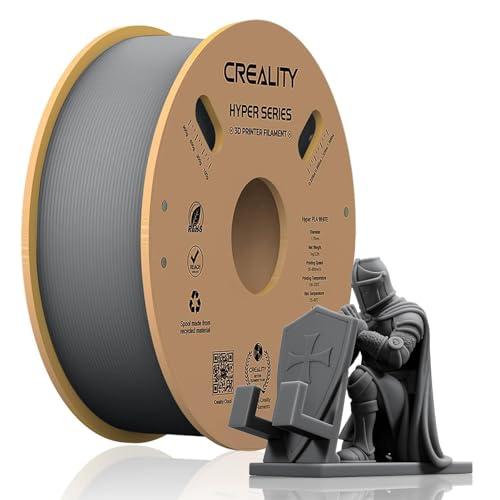 Creality Hyper Filamento PLA Grigio, 1,75 mm 1 kg Filamento per Stampanti 3D per Stampa Veloce, Senza Intrecci, Forte Aderenza & Ottime Prestazioni di Sbalzo, Precisione Dimensionale ±0,03 mm