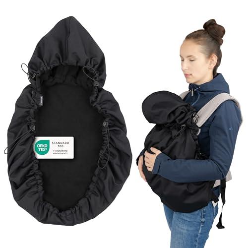 Zamboo Copri Marsupio Neonato Universale | Protezione Antivento in Caldo Pile, Compatibile con molti marsupi frontali | Certificata OEKO-TEX Standard 100 – Nero