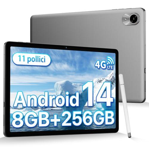 UMIDIGI G9 Tab Tablet Android 14 11 Pollici, 8(4+4) GB RAM+256GB ROM/TF 1TB Con Penna, 4G Dual SIM, 7200mAh, Octa Core, GPS, 13MP, BT5.0, OTG, Face ID-Grigio