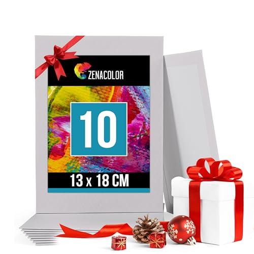 Zenacolor Set di 10 Tele per Dipingere - 100% Cotone Senza Acidi - Tela per Dipingere 13x18 cm - Tutti i Tipi di Pittura su Tela