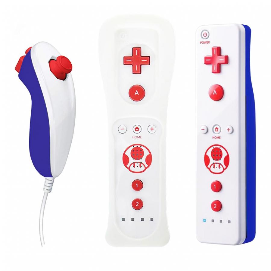 QUMOX Motion Plus Controller Remote + Nunchuk per Nintendo Wii Toad Ver.