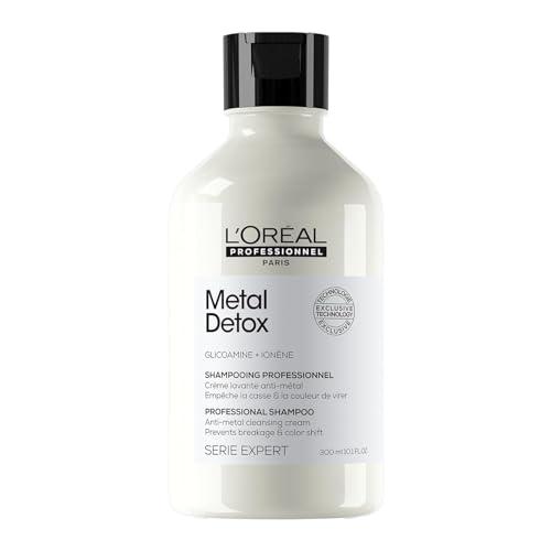 L'Oréal Professionnel Paris | Shampoo Ristrutturante per Tutti i Tipi di Capelli Danneggiati, Rischio di Rottura Ridotto, Colore Protetto, Chioma Lucente&Setosa, Senza Solfati, Metal Detox, 300 ml