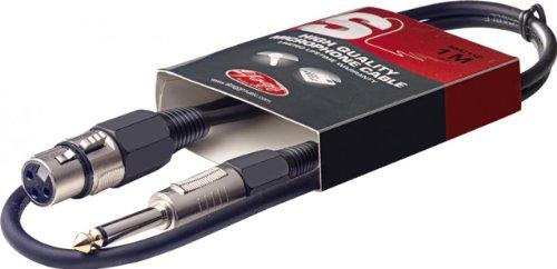 Stagg SMC1 X P Cavo microfono da 3 pin, XLR femmina a mono jack 6,3 mm, 1 metro