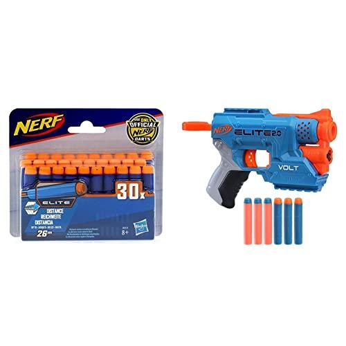 Hasbro Nerf Elite 2.0-Volt SD-1 (blaster con raggio puntatore Luminoso e 6 dardi inclusi) ini da 8 anni in su, E9952EU4 & Nerf Elite Ricarica da 30 dardi
