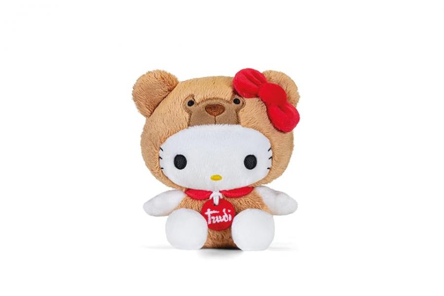 Trudi Hello Kitty vestita Orso Ettore | Peluche, idea regalo | 15x14,5x10 cm taglia XS | Hello Kitty and friends | modello 25043