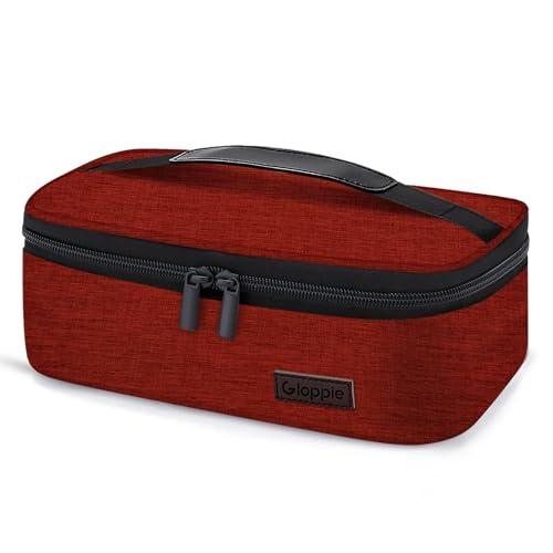 Gloppie Borsa Termica per il Pranzo da Donna e Ragazza, Borsa Frigo Porta Pranzo Isoterma Alimenti Riutilizzabile, Portatile Contenitore Termico per Snack Mantieni Caldo e Freddo, 3.5L Rosso Vino