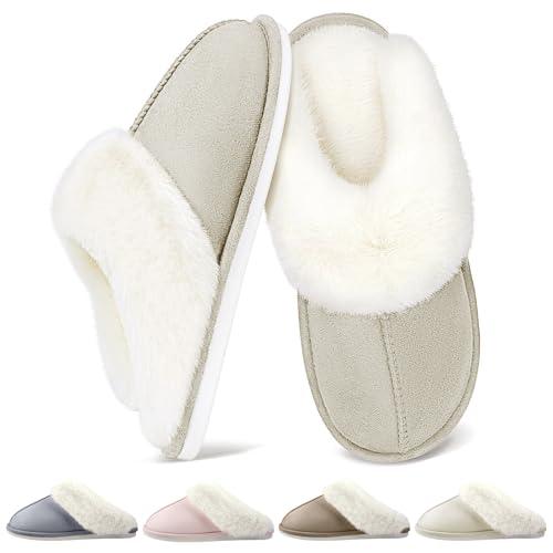 QQSQ Pantofole Donna Uomo Invernali Ciabatte Casa Pelose Calde Inverno Peluche Ciabatte Comode Interne Scarpe di Cotone Morbida Antiscivolo
