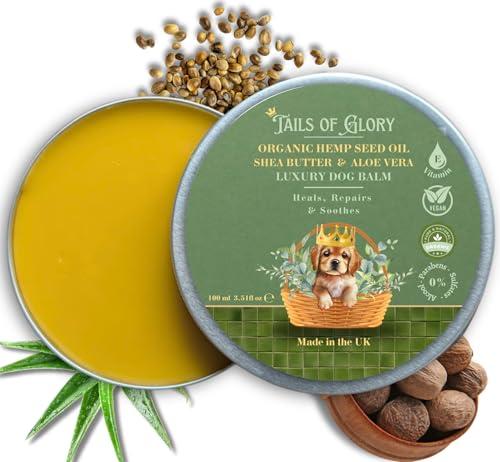Tails of Glory Balsamo per Cani - 100% Naturale per Cuscinetti e Naso del Cane – Burro di Karité, Aloe Vera – Protezione Zampe & Balsamo Naso Cane - cicatrizzante per Cani – Made in UK - 100 ml