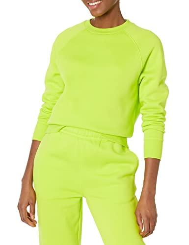 Amazon Essentials Felpa da Donna a Maniche Lunghe con Scollo Rotondo dalla vestibilità Comoda (Disponibile in Taglie Forti), Verde Lime, M