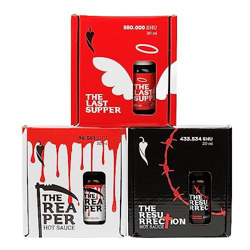 I LOVE SPICY Confezione Salse Piccanti 3 x 20 ml – Salse Artigianali Estreme in Confezione Singola con Pipetta – Per Sfide Scoville e Degustazioni Piccanti