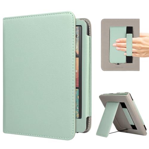 RSAquar Custodia per Kindle Colorsoft Signature Edition e All-New Kindle Paperwhite (Uscita 2024), Custodia protettiva completa con funzione Sleep/Wake automatica e supporto pieghevole - Agave Verde